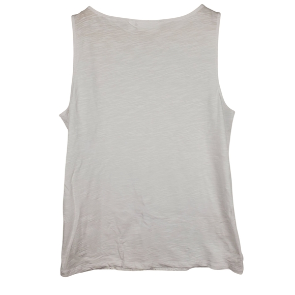 Rafaella White Sleeveless Eyelet Tank Top. NWT. MED. E0066 - Picture 6 of 9
